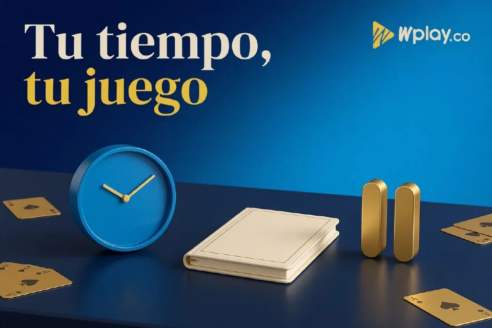 Reloj, cuaderno y símbolo de pausa para organizar tiempo y presupuesto