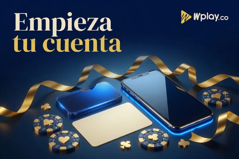 Tarjeta abstracta y teléfono entre fichas doradas y luces azules